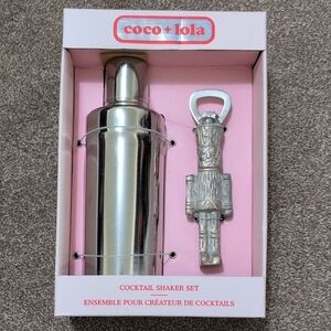 NWT Coco + Lola Silver Cocktail Shaker Set